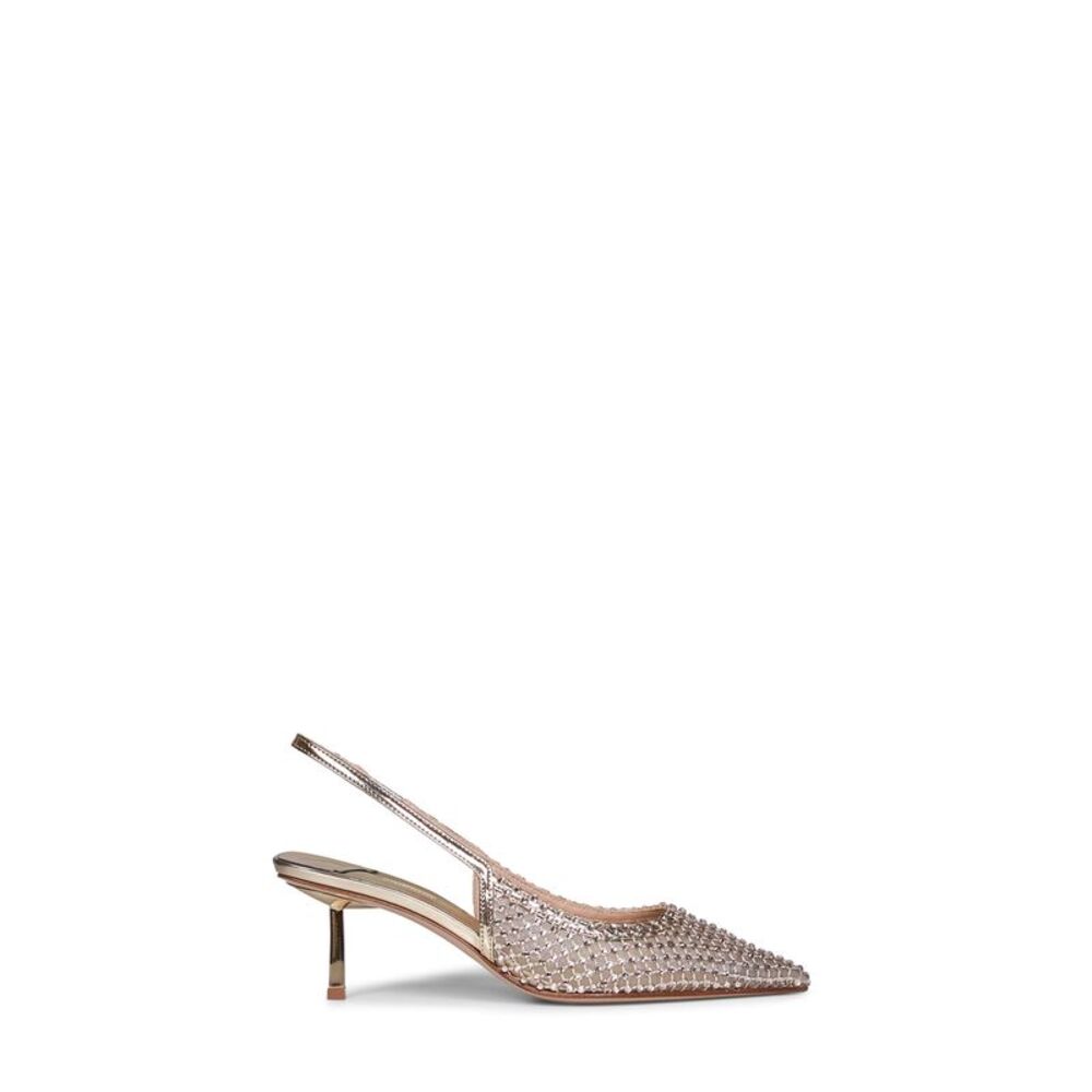 Le Silla Women Platinum Gilda 60 Mm Jewelled Slingbacks